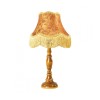 Настольная лампа с высокой деревянной ножкой и абажуром из ткани в стиле ретро классика светильник НеоРетро НБ06.КЛ2+