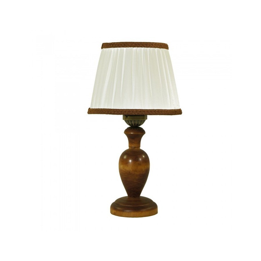 Настольная лампа ретро с абажуром из ткани на лакированной деревянной ножке светильник НеоРетро НБ12.КНСПК22