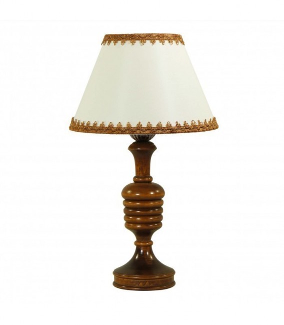 Настольная лампа Neoretro НБ13.КН26 — ретро светильник с деревянной ножкой и абажуром