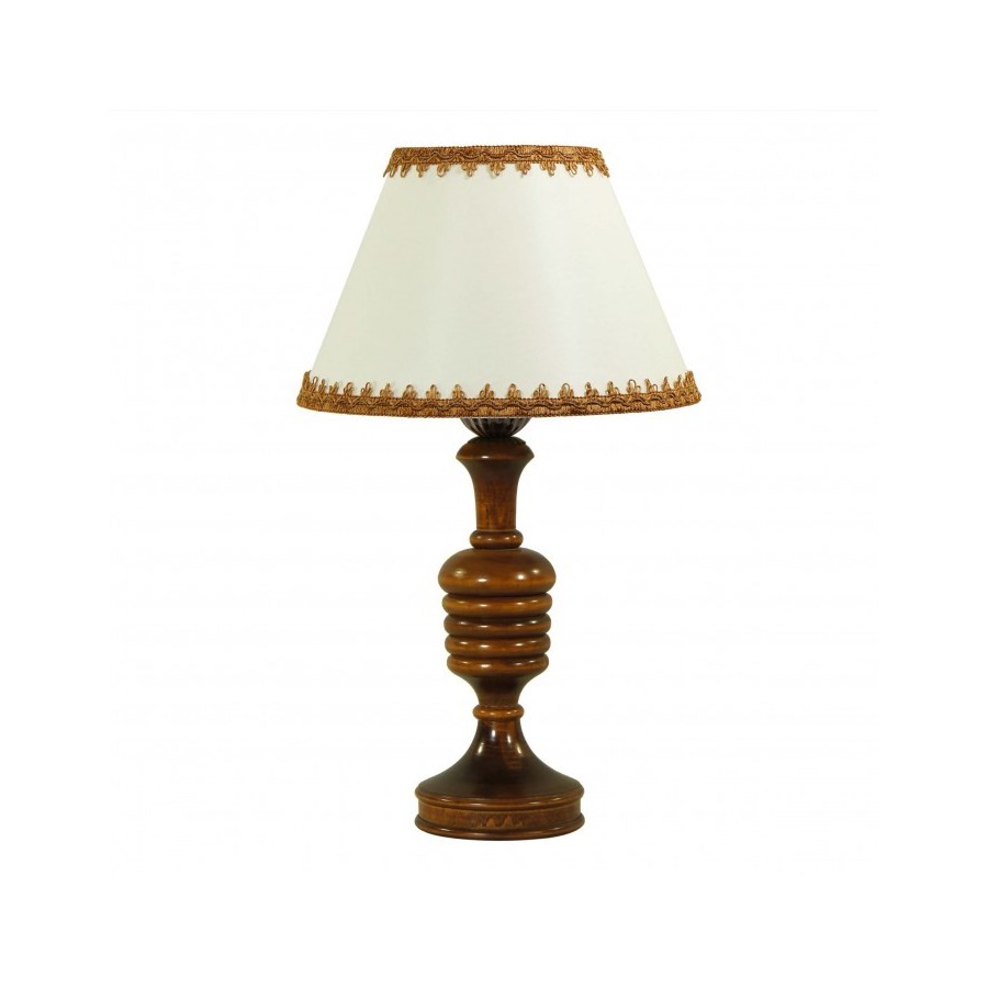 Настольная лампа Neoretro НБ13.КН26 — ретро светильник с деревянной ножкой и абажуром