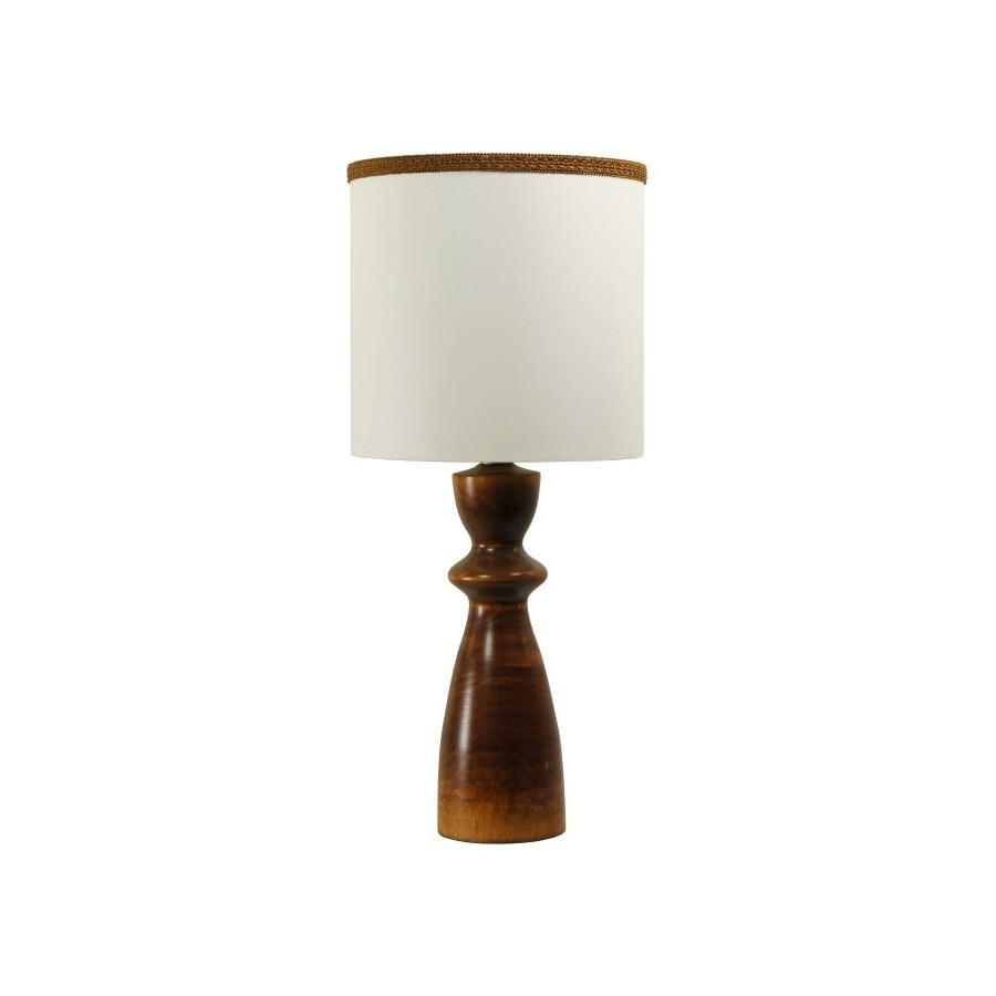Настольная лампа Neoretro НБ01.Ц25 ретро с деревянной ножкой и абажуром ручной работы